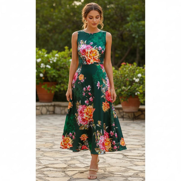 Beautiful Roses With Leaves Digital Printed Fabric - Japan Satin - alternate view