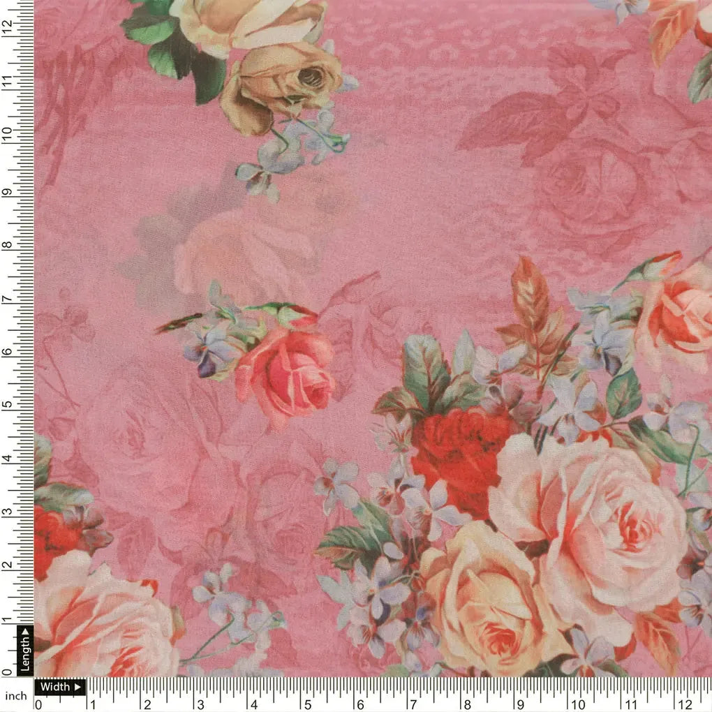 Gorgeous floral print digital printed fabric in weightless fabric from FAB VOGUE Studio – 696 acopy