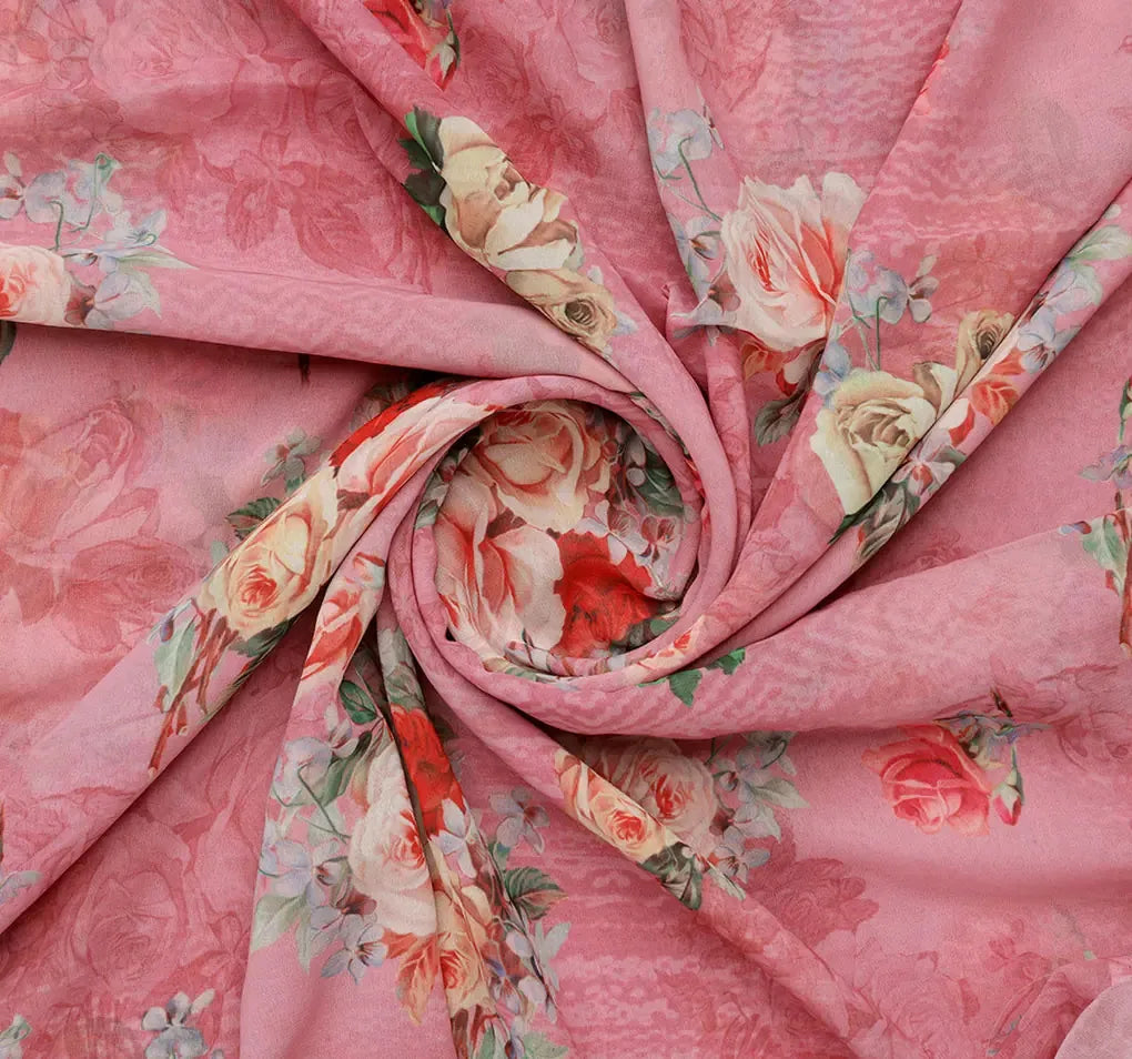 Gorgeous floral print digital printed fabric in weightless fabric from FAB VOGUE Studio – 696 bcopy