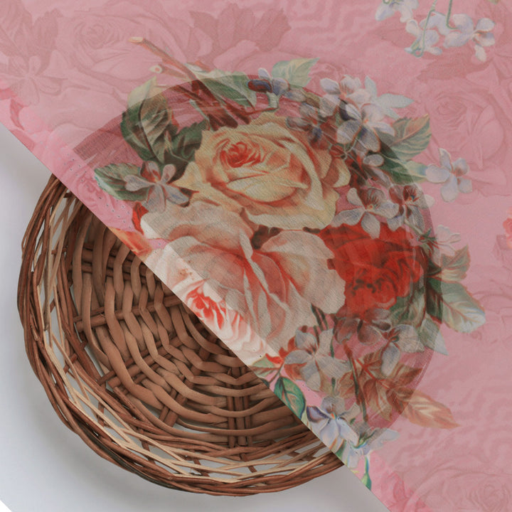 Gorgeous floral print digital printed fabric in weightless fabric from FAB VOGUE Studio