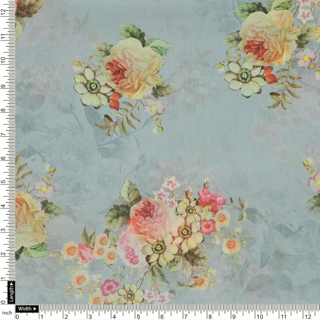 Classy floral print digital printed fabric by FAB VOGUE Studio – 697 acopy