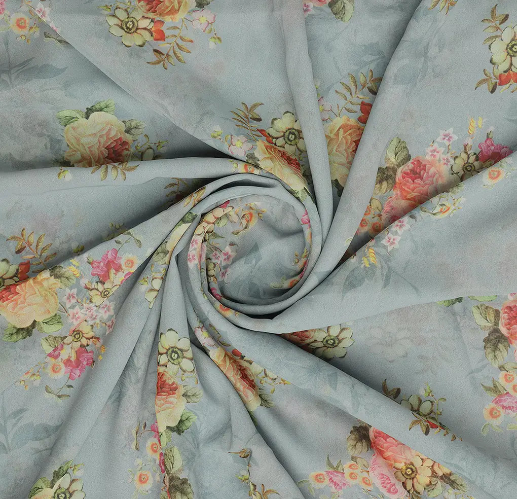 Classy floral print digital printed fabric by FAB VOGUE Studio – 697 bcopy