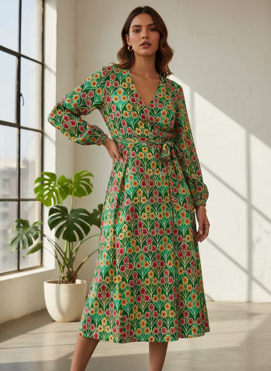 Where Structured Lines Meet Playful Blooms