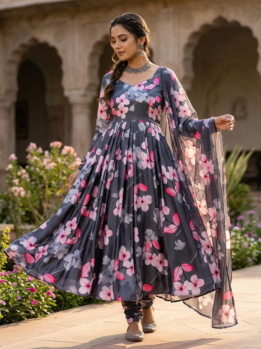 Where Modern Grey Meets Floral Grace