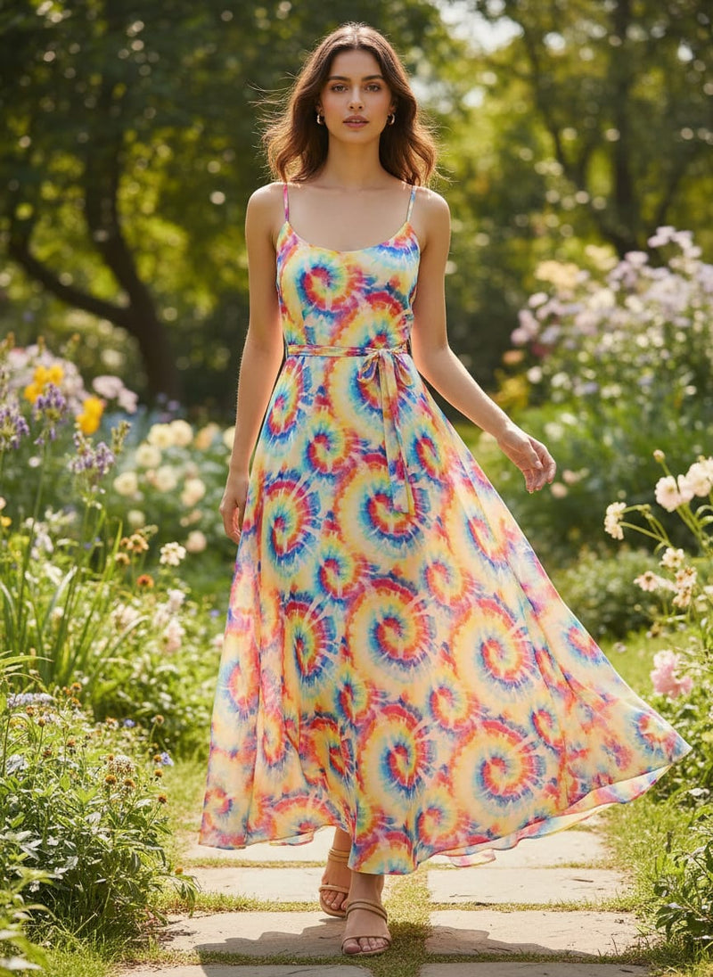 Rainbow Rounded Gradient Digital Printed Fabric - Weightless
