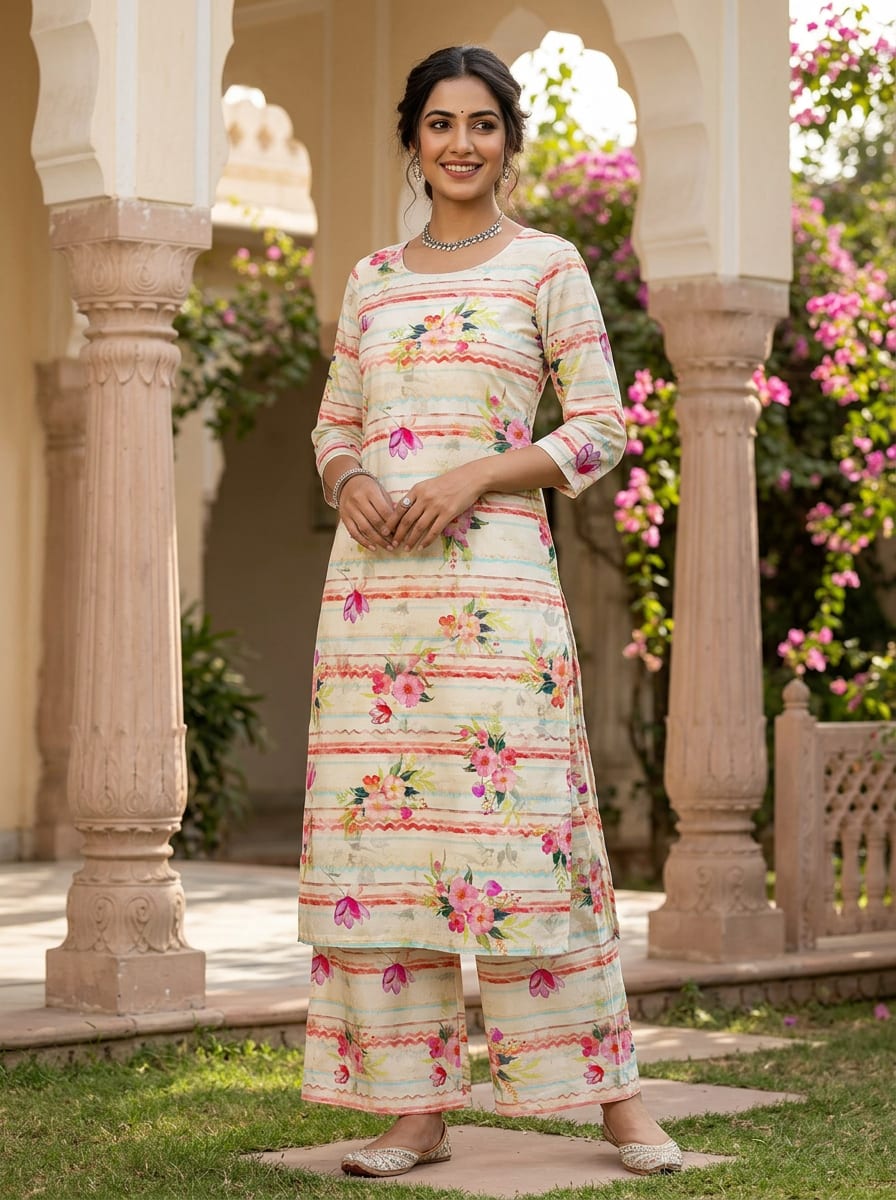 Where Painterly Florals Meet Modern Stripes