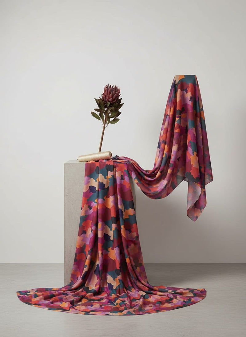 Morden Paint Of Art Multicolour Digital Printed Fabric - Pure Georgette