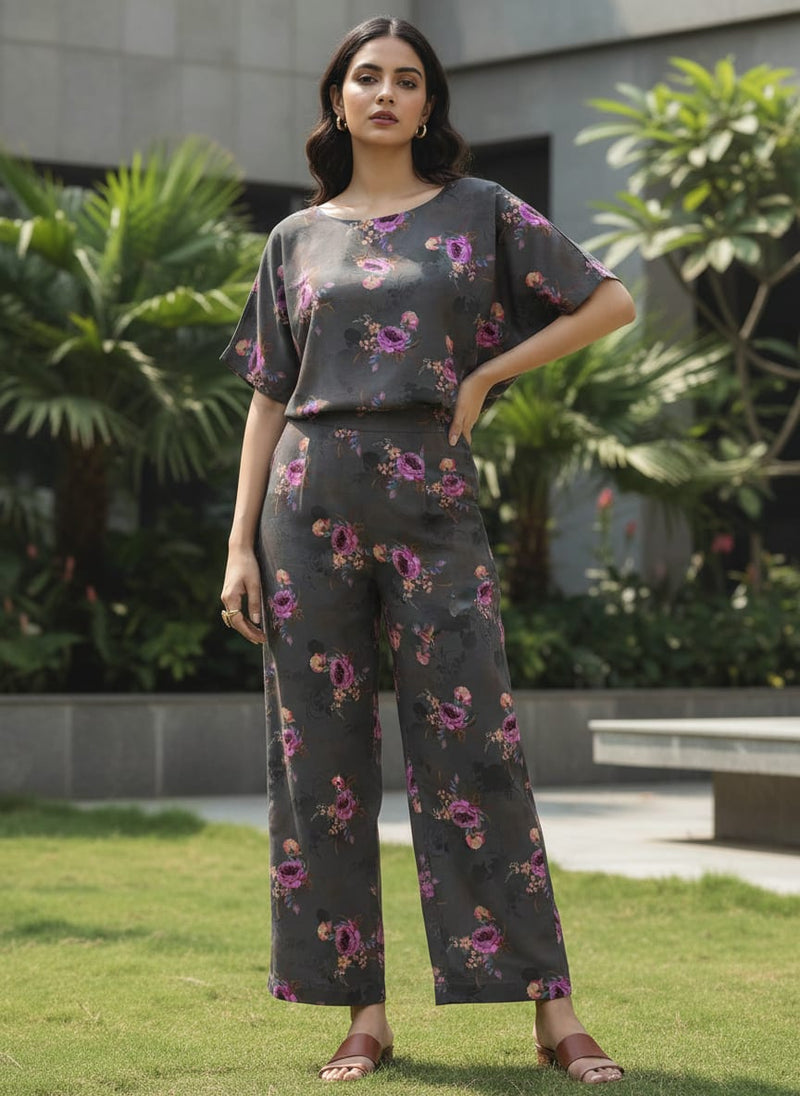 Lovely Peony With Wax Flower Digital Printed Fabric - Cotton