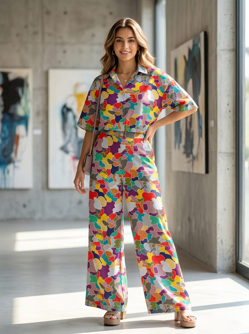 Multicolor Colorful Abstract Camouflage Pure Cotton Digital Printed Fabric