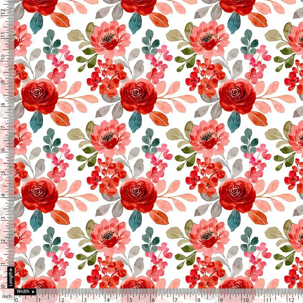 Gorgeous Red Floral Japan Satin Printed Fabric – 7.1