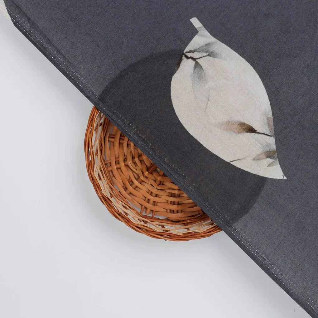 Leaves Print On Dark Grey Base Digital Printed Fabric – 70a0138copy2