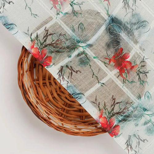 FAB VOGUE Studio Digital Printed Linen Fabric - Floral Pattern, White – 70a0560copy2