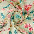 FAB VOGUE Studio Digital Printed Linen Fabric - Floral Green – 70a0568copy2