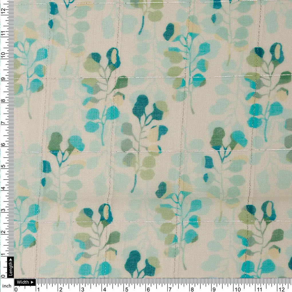 FAB VOGUE Studio Linen Digital Printed Polyester Fabric - White & Blue Floral – 70a0575copy2