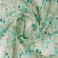 FAB VOGUE Studio Linen Digital Printed Polyester Fabric - White & Blue Floral – 70a0576copy2