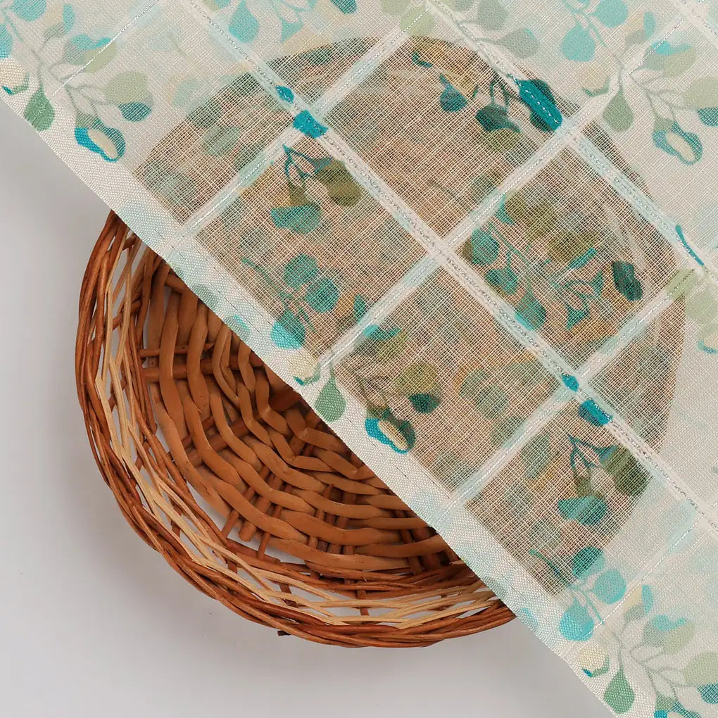 FAB VOGUE Studio Linen Digital Printed Polyester Fabric - White & Blue Floral – 70a0578copy2