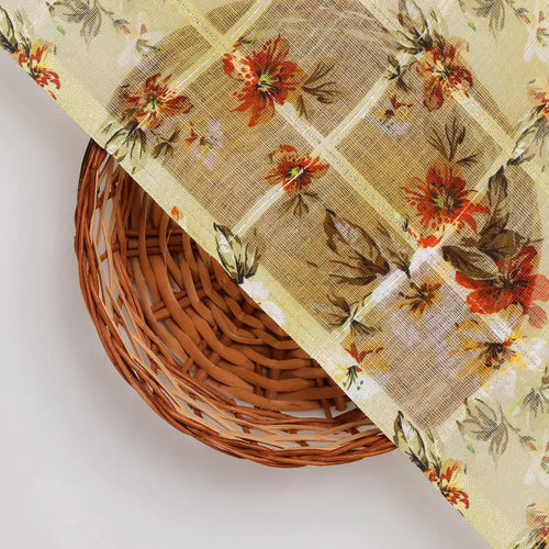 FAB VOGUE Studio Linen Look Digital Printed Polyester Fabric - Beige Floral – 70a0584copy2