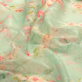 FAB VOGUE Studio Digital Printed Linen Fabric - Mint Green Floral – 70a0590copy2