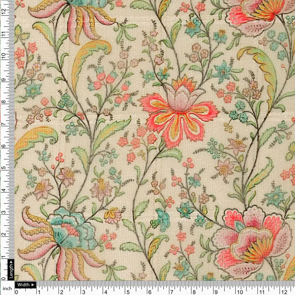 FAB VOGUE Studio Digital Printed Linen Fabric - Floral Pattern – 70a0603copy2