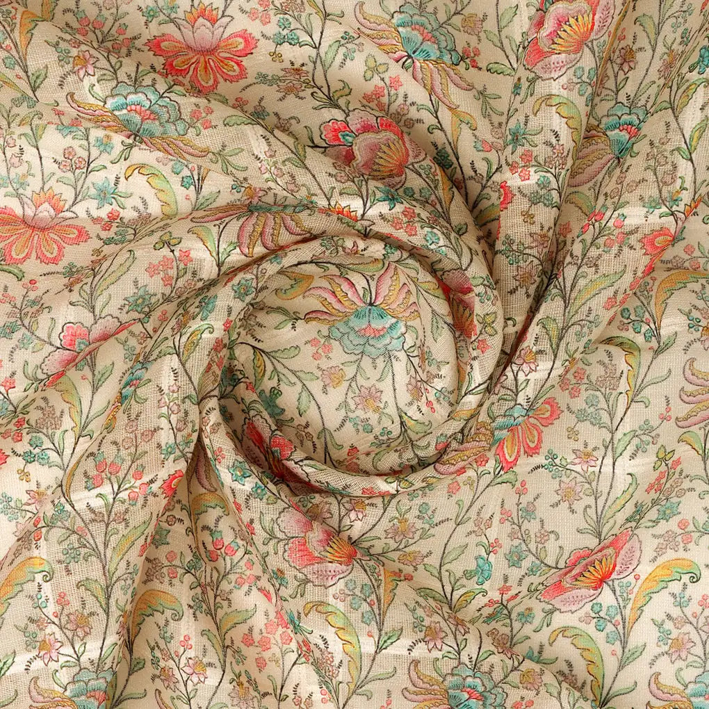 FAB VOGUE Studio Digital Printed Linen Fabric - Floral Pattern – 70a0604copy2