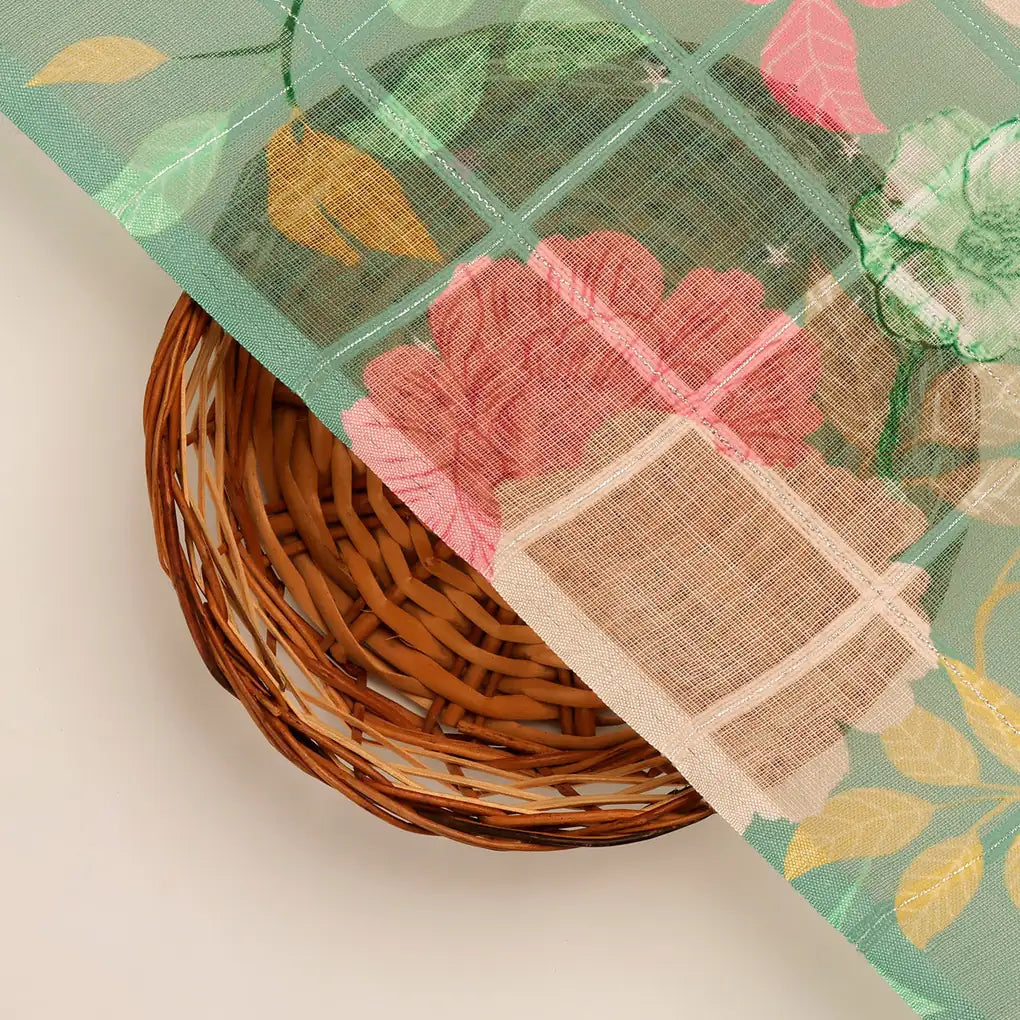 FAB VOGUE Studio Digital Printed Linen Polyester Fabric - Green Floral – 70a0629copy2