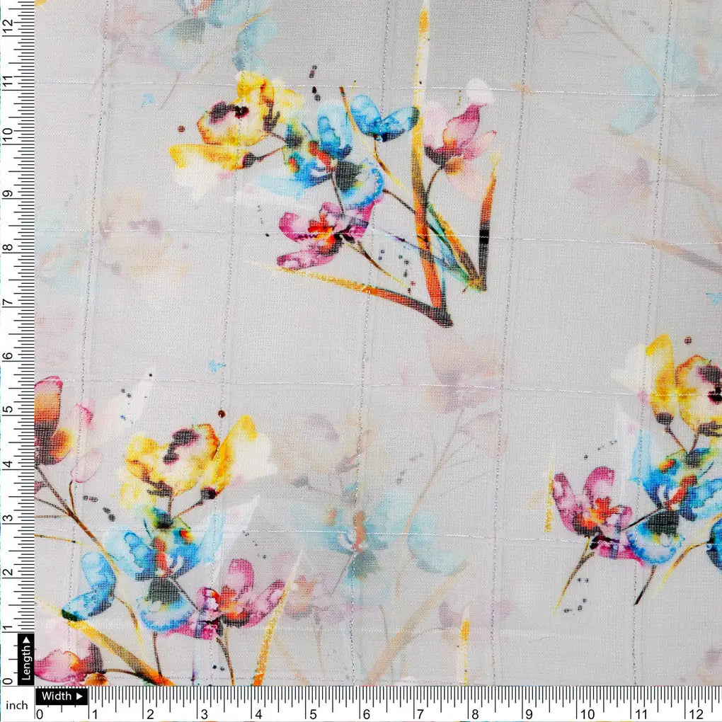 FAB VOGUE Studio Digital Printed Linen Fabric - Watercolor Floral on White – 70a0631copy2