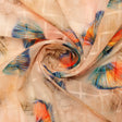 FAB VOGUE Studio Linen Digital Printed Fabric - Peach & Blue Feather – 70a0637copy2