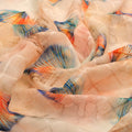 FAB VOGUE Studio Linen Digital Printed Fabric - Peach & Blue Feather – 70a0638copy2