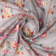 FAB VOGUE Studio Digital Printed Linen Fabric - Floral Pattern, Grey – 70a0642copy2