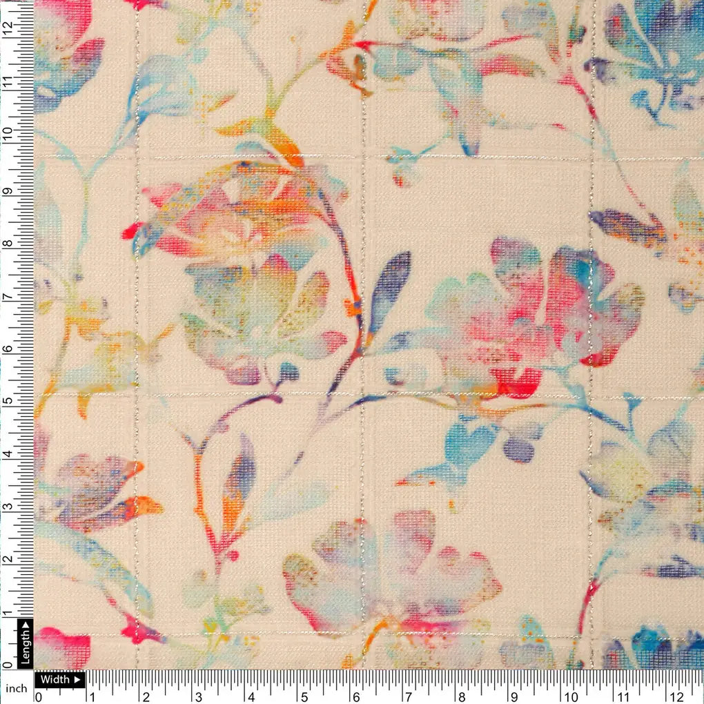 FAB VOGUE Studio Digital Printed Linen Look Polyester Fabric - Floral Pattern – 70a0646copy2