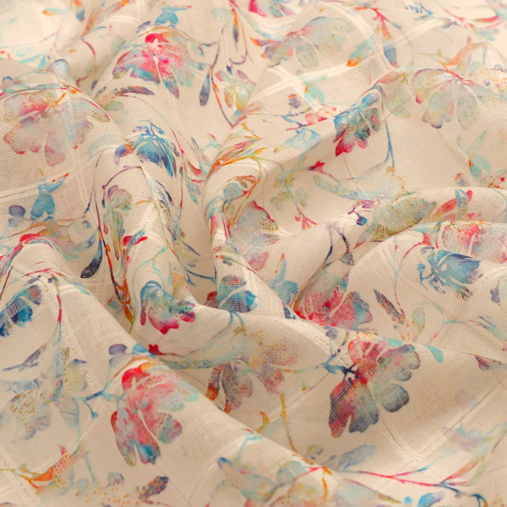 FAB VOGUE Studio Digital Printed Linen Look Polyester Fabric - Floral Pattern – 70a0648copy2