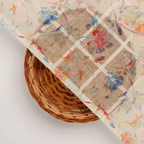 FAB VOGUE Studio Digital Printed Linen Look Polyester Fabric - Floral Pattern – 70a0649copy2 - alternate view