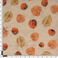 FAB VOGUE Studio Digital Printed Linen Look Polyester Fabric - Beige Autumn Leaves – 70a0651copy2