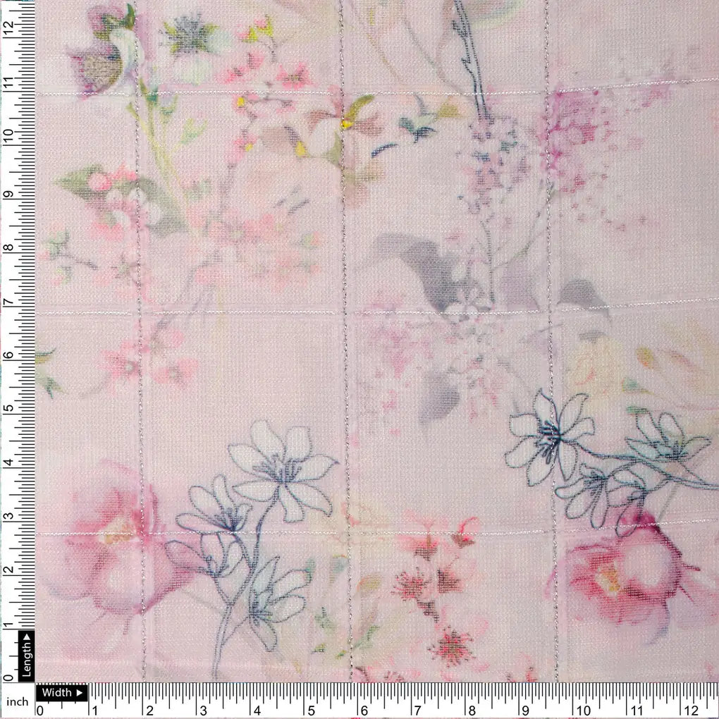 FAB VOGUE Studio Digital Printed Linen Look Polyester Fabric - Pink Floral – 70a0667copy2
