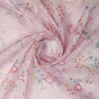 FAB VOGUE Studio Digital Printed Linen Look Polyester Fabric - Pink Floral – 70a0668copy2