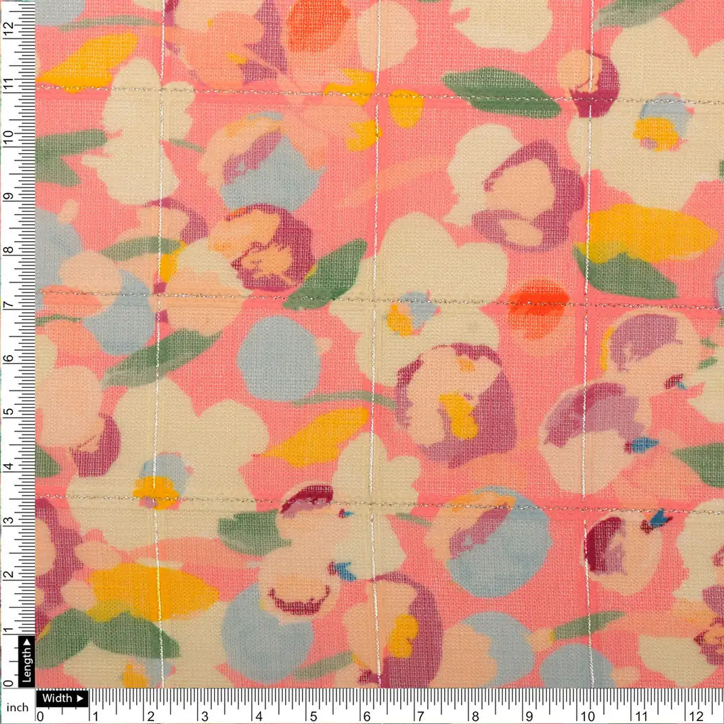 FAB VOGUE Studio Digital Printed Linen Fabric - Peach Floral Pattern – 70a0672copy2