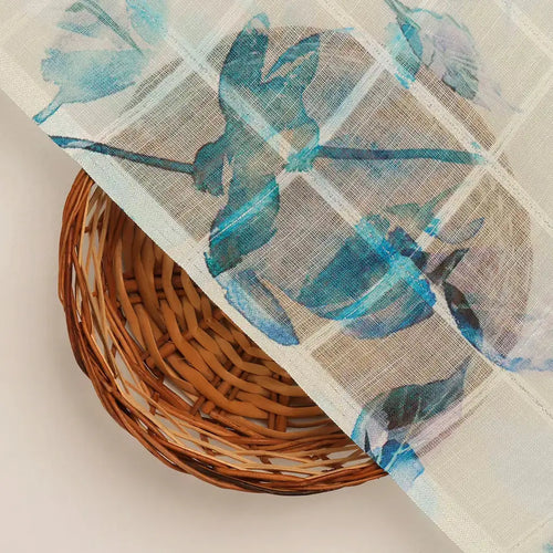 FAB VOGUE Studio Digital Printed Linen Fabric - Blue Floral Pattern – 70a0680copy2