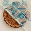 FAB VOGUE Studio Digital Printed Linen Fabric - Blue Floral Pattern – 70a0680copy2