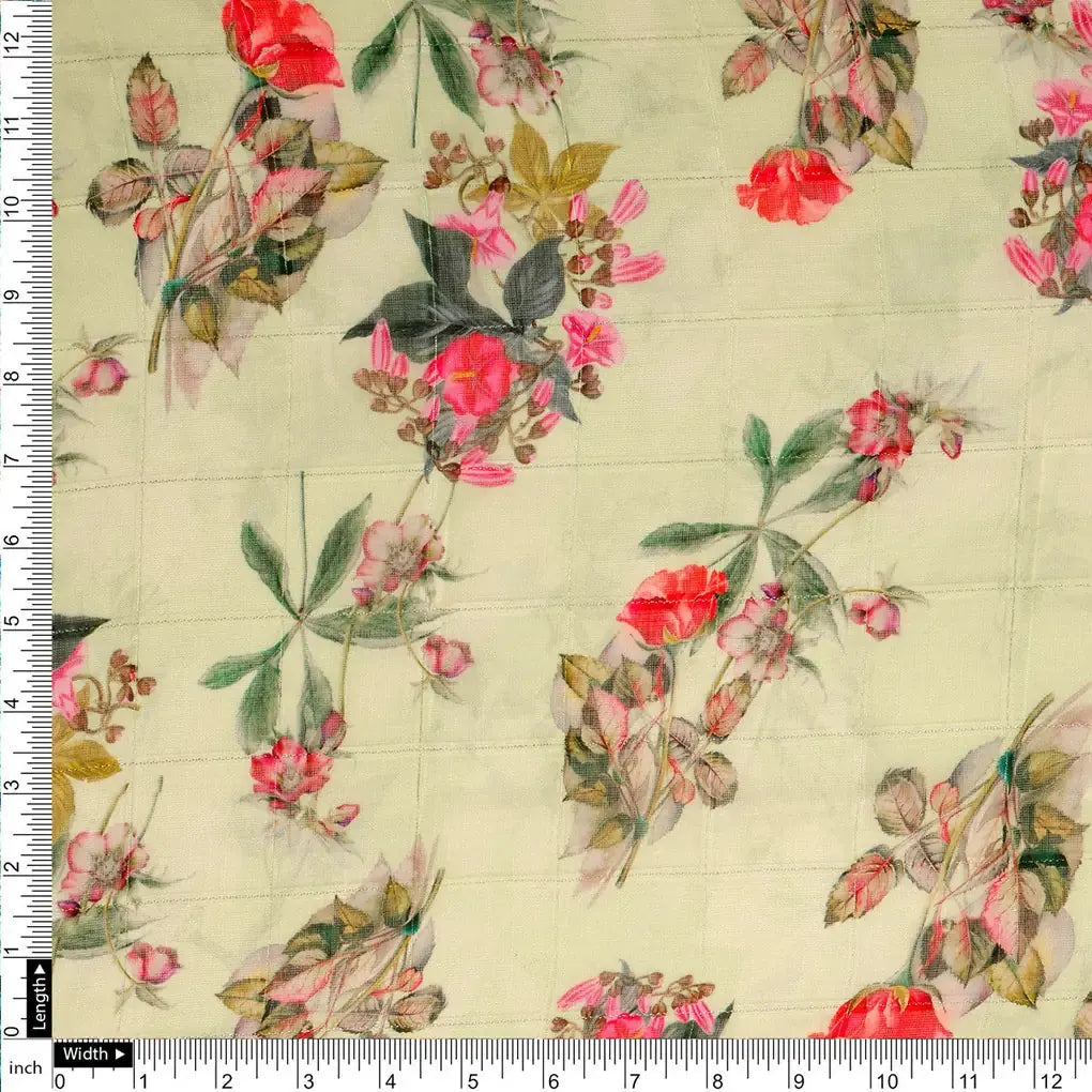 FAB VOGUE Studio Digital Printed Linen Look Polyester Fabric - Floral – 70a0687copy2