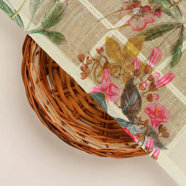 FAB VOGUE Studio Digital Printed Linen Look Polyester Fabric - Floral – 70a0690copy2 - alternate view