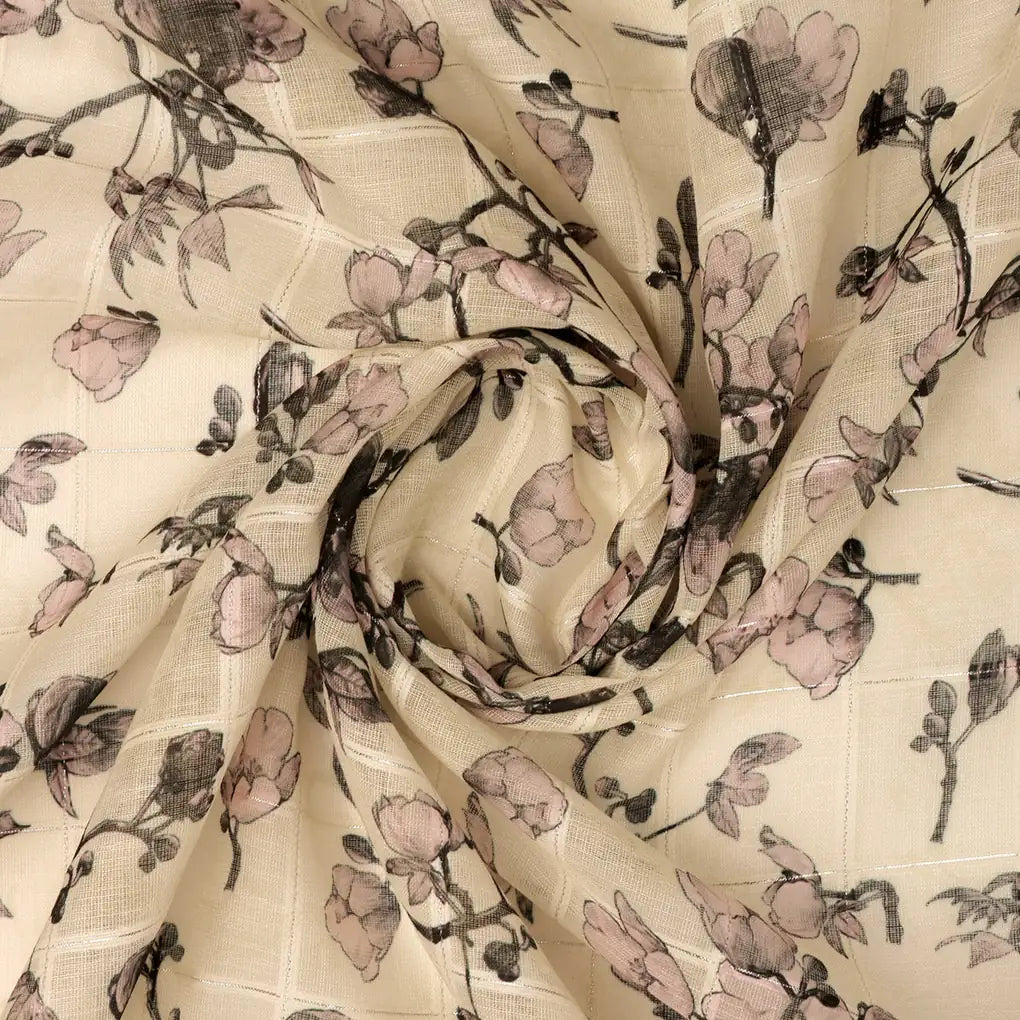 FAB VOGUE Studio Linen Look Digital Printed Polyester Fabric - Floral Pattern – 70a0698copy2