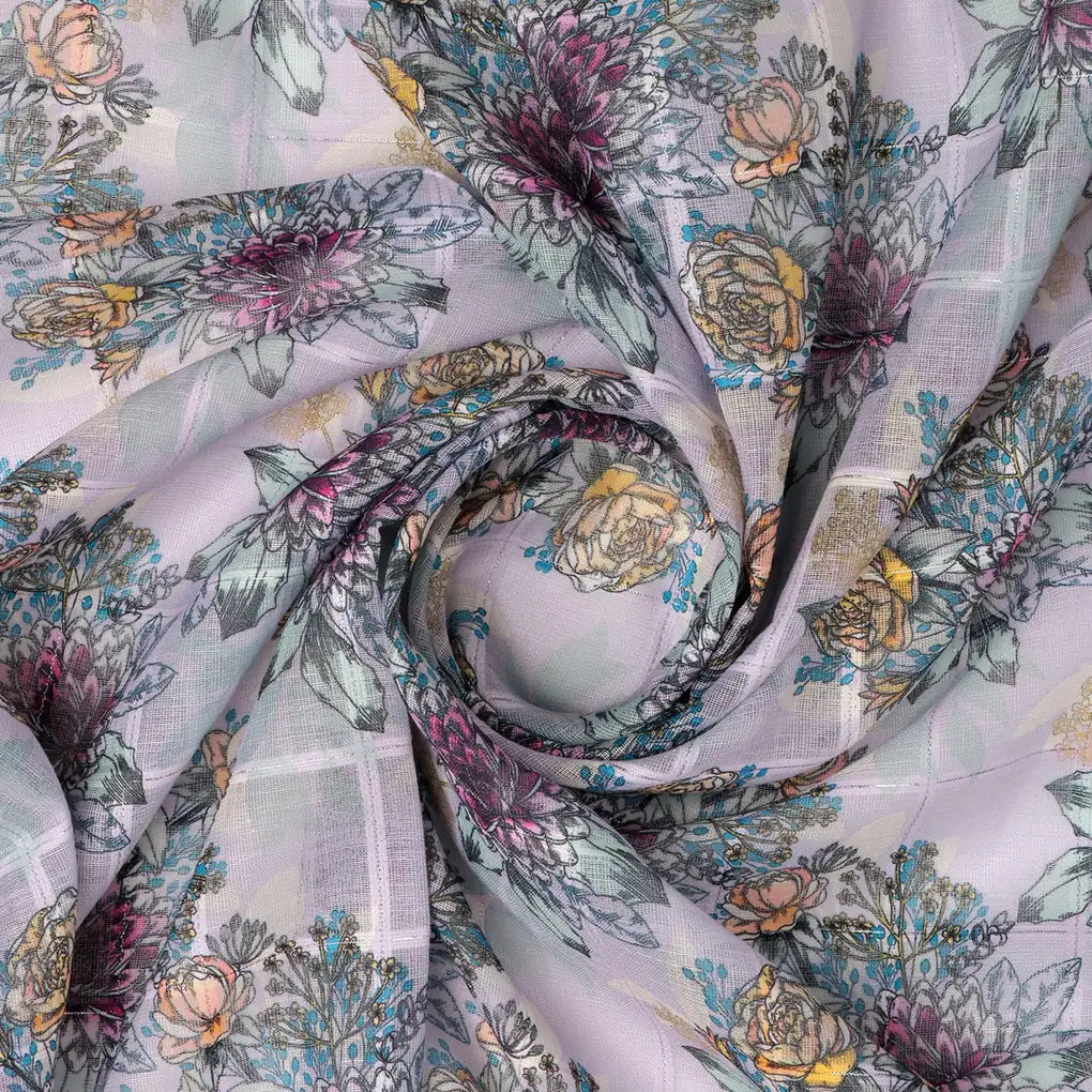 FAB VOGUE Studio Linen Digital Printed Fabric - Floral Pattern – 70a0713copy2