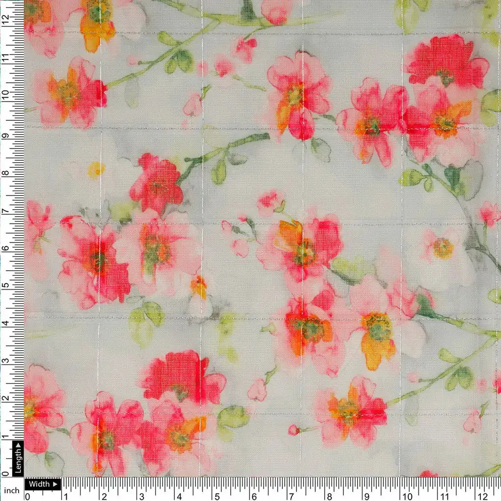 FAB VOGUE Studio Linen Look Digital Printed Polyester Fabric - White Floral – 70a0717copy2