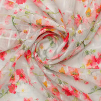 FAB VOGUE Studio Linen Look Digital Printed Polyester Fabric - White Floral – 70a0718copy2