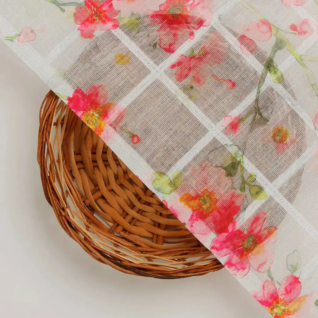 FAB VOGUE Studio Linen Look Digital Printed Polyester Fabric - White Floral – 70a0721copy2