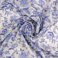 FAB VOGUE Studio Digital Printed Linen Fabric - Blue & White Floral – 70a0724copy2