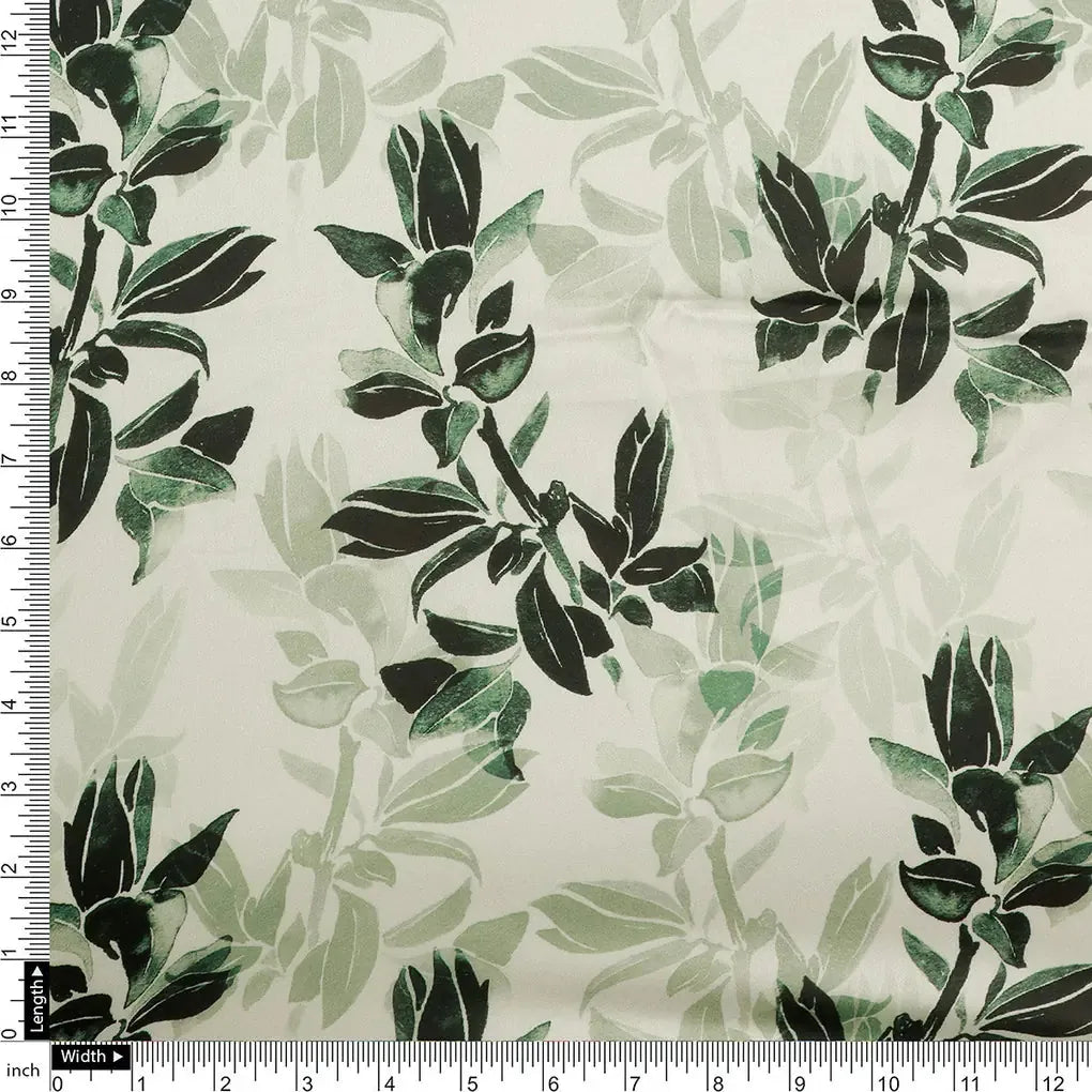 FAB VOGUE Studio Japan Satin Digital Printed Fabric - Green Floral Pattern – 70a4315copy2