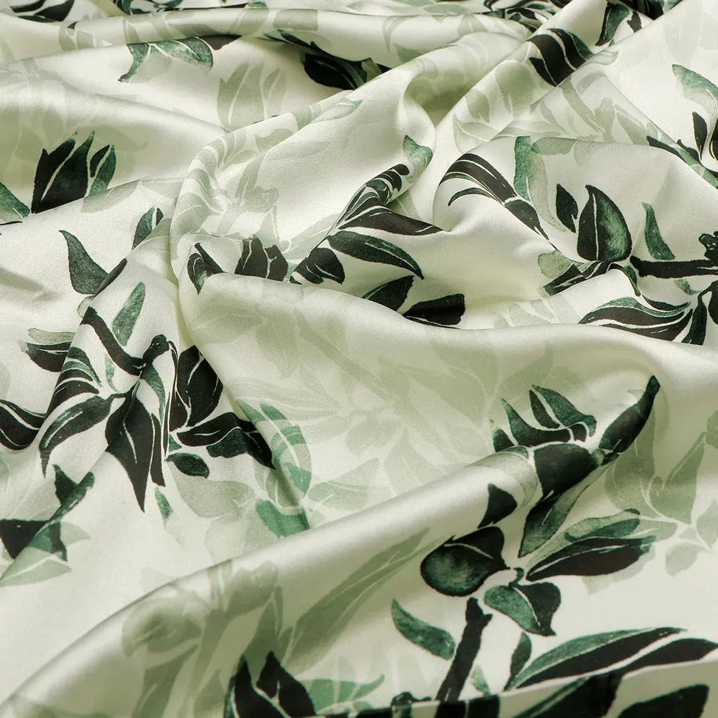 FAB VOGUE Studio Japan Satin Digital Printed Fabric - Green Floral Pattern – 70a4317copy2