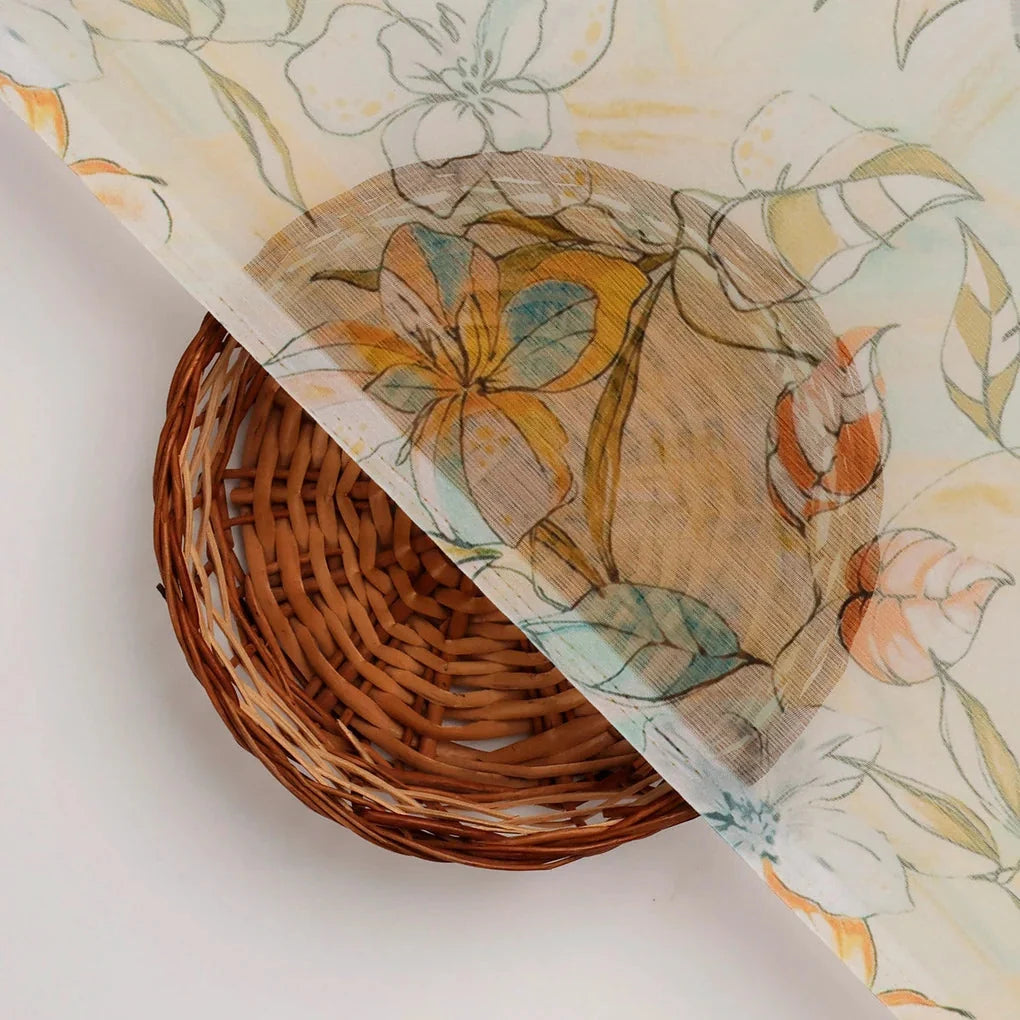 Buy Floral Printed Chiffon Fabric - FAB VOGUE Studio - Soft, Flowy,  Lightweight for Dresses, Scarves, Crafts