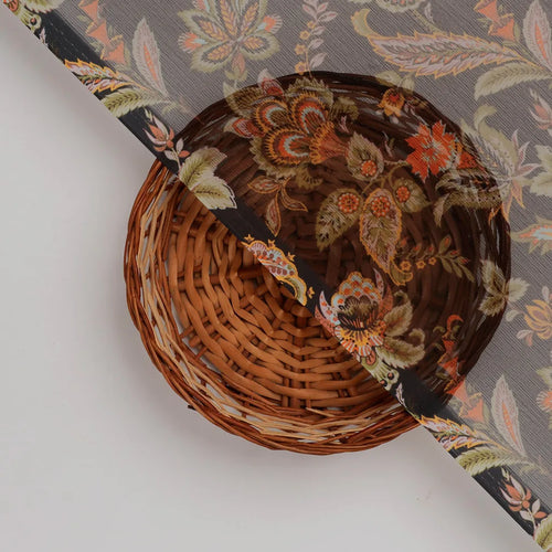FAB VOGUE Studio Digital Printed Chiffon Fabric - Black Floral – 70a4370copy2